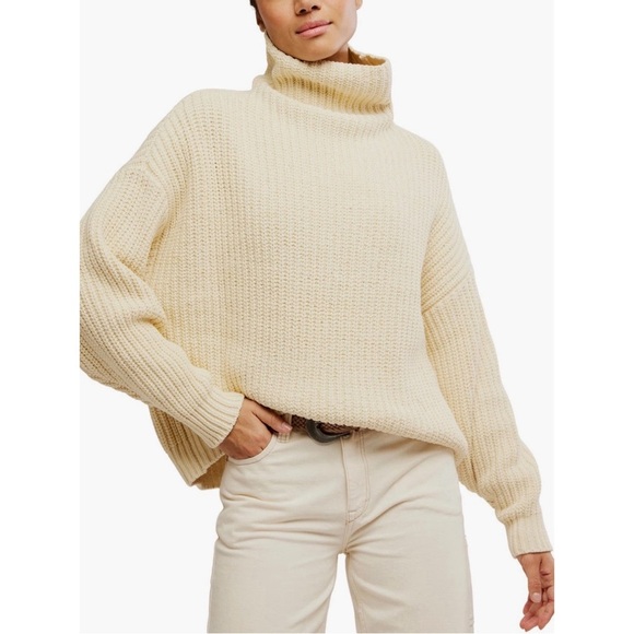 NEW Abercrombie & Fitch Women’s Cream Chunky Turtleneck Sweaters Sz 2X - Picture 2 of 12